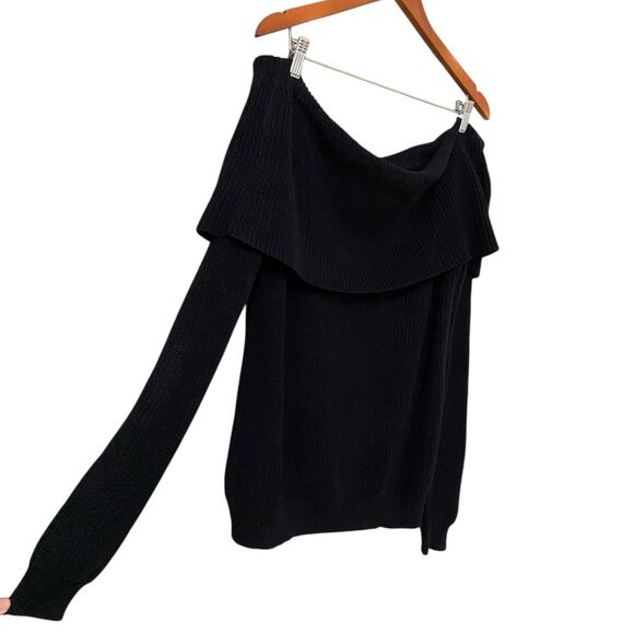Lovers + Friends Revolve Vylette Sweater Large Black Off The Shoulder Knit - Picture 6 of 11